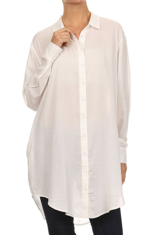 WHITE OVERSIZED DRESS SHIRT