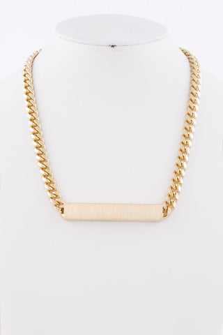 HALLOW BAR CHAIN NECKLACE - GOLD